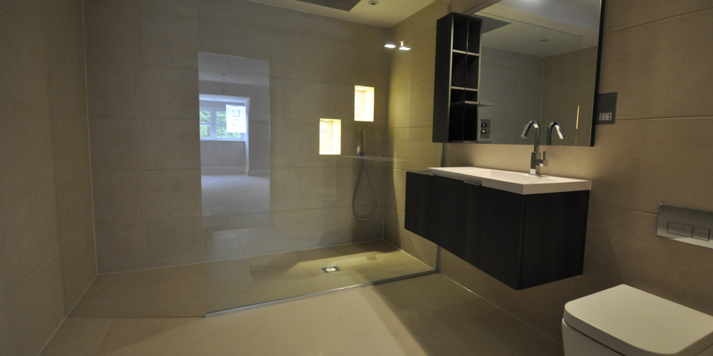 A wet room tiled by GB Tiling Ltd